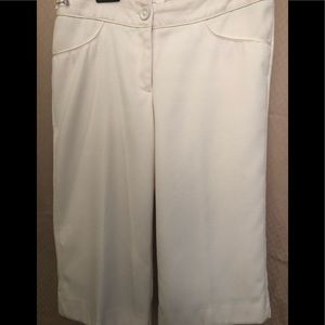 WHBM Lined Cream Sz 6 w/Satin Trim Dress Capri’…